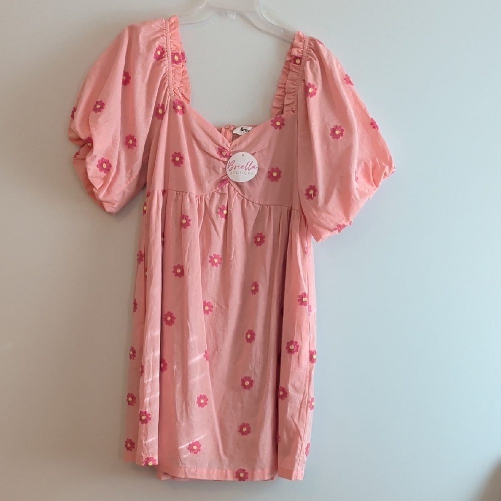 Adorable Pink Floral Babydoll Dress